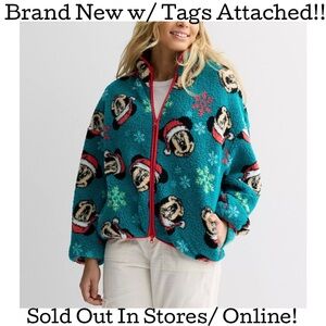 ❣️SALE! Disney's Holiday Minnie Mouse Full Zip Fleece Pullover